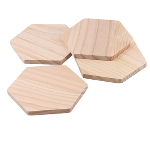 Tranches de bois naturel non finies pour l'artisanat, sous-verres ronds en bois - Product Image 6