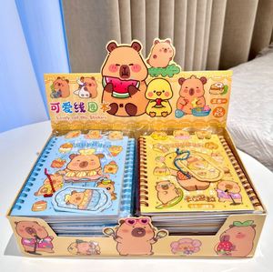 8 Nouveaux Cahiers à Spirale Capibala 3-en-1 avec Porte-Cartes et Autocollants pour Étudiants, Papeterie pour Enfants - Product Image 3