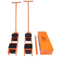 Chariots de déplacement pour machines lourdes, type chariot, lot de 4 avec poignée de direction et boîte de rangement, patins à roulettes pour machines industrielles