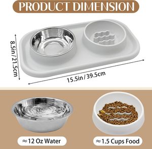 Vente en gros d'usine, bols doubles pour animaux de compagnie en acier inoxydable écologiques, bols pour nourriture et eau pour chiens - Product Image 6