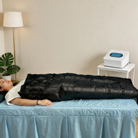 Combinaison de massage par compression d'air professionnelle avec système de relaxation chauffant pour les jambes et les cuisses, analyseur de peau