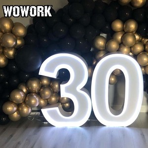 WOWORK-letras <span class=keywords><strong>led</strong></span> de neón para boda, letreros de metal, <span class=keywords><strong>RGB</strong></span>, 3d, marquesina, oferta de fábrica - Product Image 1
