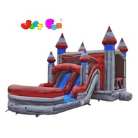 Château Gonflable Justfun Pas Cher avec Toboggan Incurvé et Piscine à Billes, Facile à Installer, en Promotion