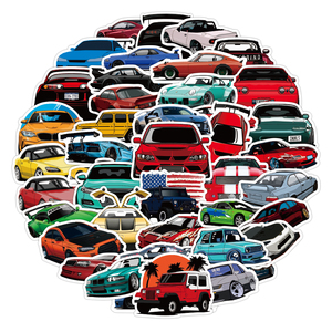 50pcs Sports Car Styles sticker impermeabile mobile water bottle sticker bagagli laptop fashion sticker - Product Image 3