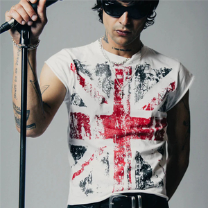 <strong>Union</strong> <strong>Jack</strong> Print Set-in Shoulder Slim Regular 100% Cotton Breathable T-<strong>Shirt</strong> American Retro BOXY Cut Streetwear Light - Product Image 4