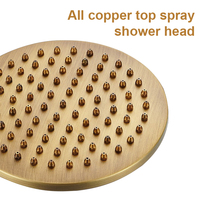 Ensemble de robinetterie de douche à effet pluie mural moderne en laiton cuivré antique à double levier pour salle de bain