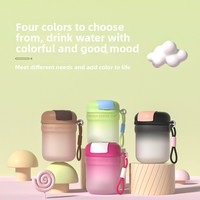 Mug en verre borosilicate ombré 2025, mignon, avec double paille, résistant à la chaleur, bouteille d'eau pour femmes, 360 ml, anti-fuite, sans BPA