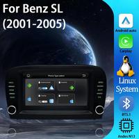 Linux Carplay BT für Mercedes-Benz SL R230 SL350 SL500 SL55 SL600 SL65 2001 2001-2005 Multimedia Auto-DVD-Player Stereo