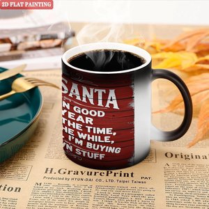 Mug en céramique 11oz, tasse thermosensible changeant de couleur, noir givré, pour pique-nique en plein air, fête, boisson - Product Image 5