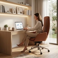 Chaise ergonomique moderne pour bureau à domicile siège confortable rembourré en tissu PU vente directe d'usine pour bureaux d'ordinateur