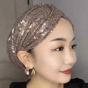 Luxury Headscarf Elegant Ethnic Glittering Floral Fashion Muslim Women's <b>Hat</b> - Product Image 6