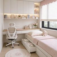 Armoire de chambre d'enfant en bois personnalisable, réglable et extensible, avec bureau intégré, mobilier écologique pour la maison et la chambre des enfants