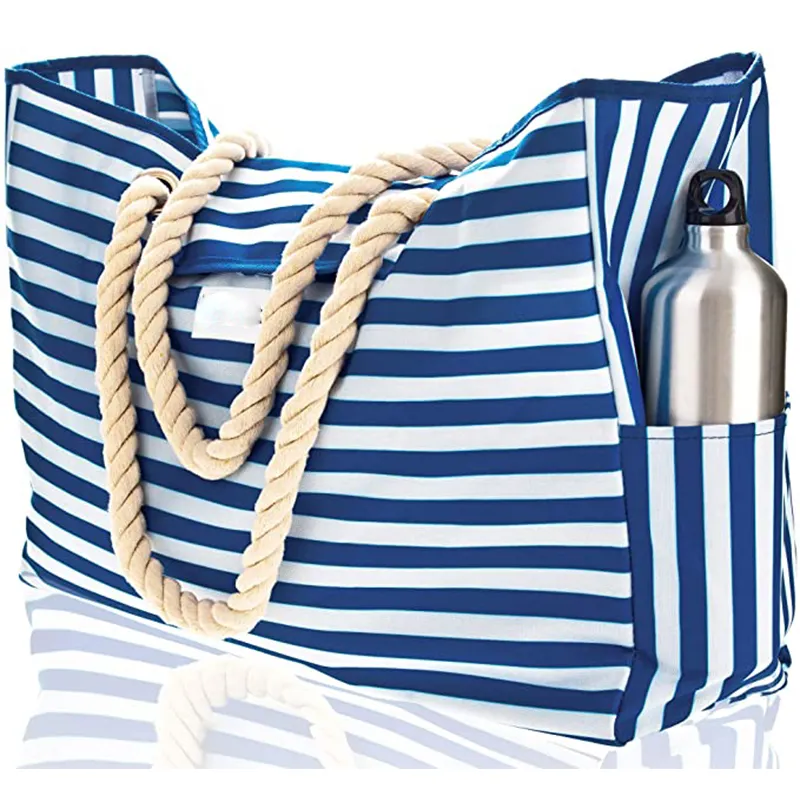 Пляжная сумка с логотипом на заказ Оптовые сумки для покупок пляжная пляжная сумка из высококачественного хлопка и холста