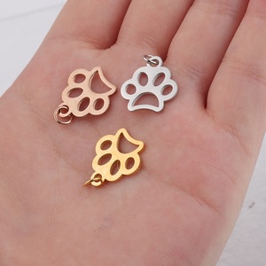 Style mignon en acier inoxydable chien étiquettes patte pendentif breloques bijoux à bricoler soi-même colliers faisant - Product Image 6
