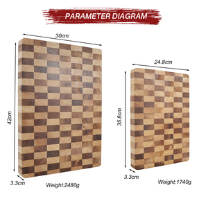 Planche à découper en bois d'hévéa naturel antibactérien, robuste, avec poignée, écologique, pour cuisine et service - Product Image 2