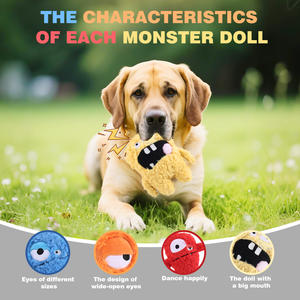 Fabricante superventas de productos para mascotas fábrica de juguetes para perros divertido monstruo de ojos grandes perro de peluche juguetes para masticar para perros - Product Image 5