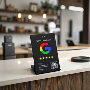 Tapfive <span class=keywords><strong>NFC</strong></span> biểu tượng tùy chỉnh QR mã thẻ kinh doanh đứng PVC RFID không tiếp xúc Google xem xét khách sạn Phương tiện truyền thông xã hội menu ứng dụng - Product Image 1