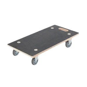 Four-Wheel Plywood Platform Cart Black <b>Portable</b> Transport <b>Trolley</b> With Silent Wheels - Product Image 2
