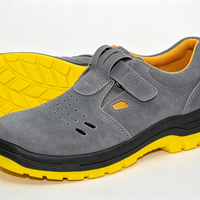 Nouvelle Chaussure de Sécurité d'Été en PU Respirant avec Tige en Toile Véritable, Embout en Acier Robuste, Antistatique et Anti-perforation pour Usine