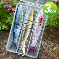 Bonne vente appât de natation dur multi-articulé réaliste glisse pour leurre de pêche artificiel à la basse