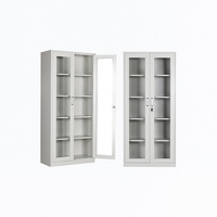 Archivador de Acero Moderno para Oficina con Puertas de Vidrio, Gran Capacidad y Durabilidad para Escuela, Supermercado, Almacén, Sótano y Comedor