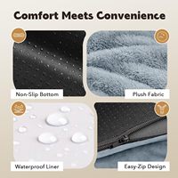 Lit orthopédique lavable pour chien avec coussin de soutien pour le cou, mousse alvéolée, doublure imperméable