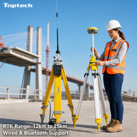 Toptech 30W UHF Radio Externe TRU35 25 km Récepteur GNSS RTK à Constellation Complète Accessoires pour la Topographie Terrestre de Haute Précision