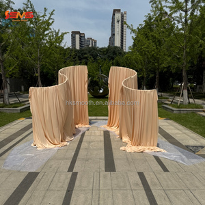 Smooth Wedding S-shaped <b>Backdrop</b> <b>Stand</b> Curtains Pink Spiral White Metal Arch <b>Stand</b> <b>Backdrop</b> for Wedding Event Stage Decoration - Product Image 3