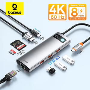 <span class=keywords><strong>Baseus</strong></span> <span class=keywords><strong>Hub</strong></span> <span class=keywords><strong>USB</strong></span> C de 10 Gbps, Adaptador <span class=keywords><strong>USB</strong></span> Tipo C a HDMI, Puerto Ethernet, Estación de Acoplamiento para MacBook Air, Accesorios para Juegos - Product Image 1