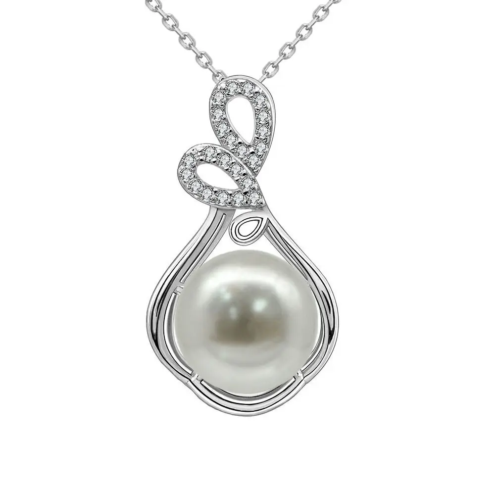 Colgante de perla de agua dulce para mujer, collar de plata de ley 925, prata 925