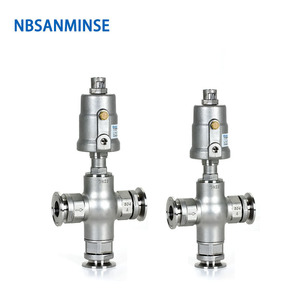 Vanne à siège incliné en acier inoxydable NBSANMINSE DN25, vanne de commande pneumatique à 3 voies pour air, eau, huile, vapeur - Product Image 1