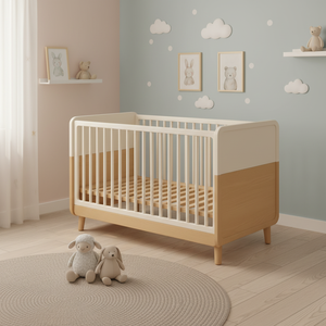 New Model Modern Convertible Crib Newborn Co Sleeping Safety Height Adjustable 3 in 1 Solid Wood Baby <strong>Cot</strong> Toddler Bed Set - Product Image 3