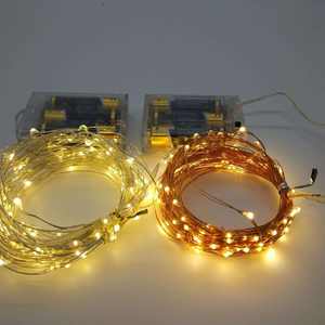 Toptan 5M 50LED bakır tel ışıkları 3AAA akülü, düğün buketleri noel ağacı dekorasyon peri ışık zinciri - Product Image 4