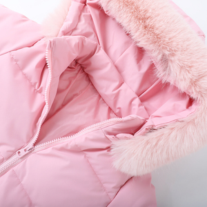Cappotti Casual per Bambine Eco-Friendly, Traspiranti e Impermeabili, <span class=keywords><strong>Rosa</strong></span> Tinta Unita, Abbigliamento Invernale con Cappuccio in <span class=keywords><strong>Pelliccia</strong></span> Sintetica e Design con Cerniera, Caldi - Product Image 6