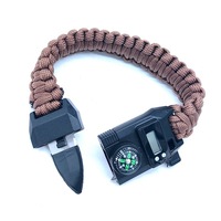 Kit de survie pour le camping en plein air, nylon pour bracelet, boussole, sifflet, outil multifonction, accessoires portables, toutes saisons