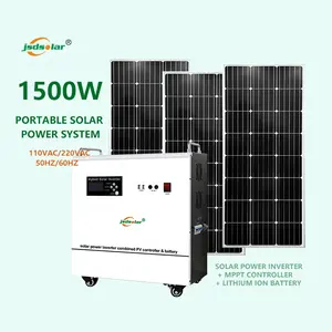 hot sale 1.5kw portable off grid solar power system 1500w solar panel system for camping home company use