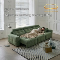 Canapé-lit électrique extensible de style médiéval en tissu chenille, une place, pour salon d'appartement