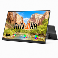 Moniteur portable AHXJKA 16 pouces IPS à écran unique 1200P 72% sRGB 60Hz avec haut-parleurs, un seul câble, multi-écrans, pour jeux Windows et Mac