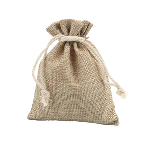 Bolsa de yute de color natural con cordón para regalo, bolsa de arpillera para joyería, bolsa de embalaje, muestra gratuita, pequeña bolsa de yute en blanco para almacenamiento - Product Image 6