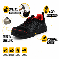 Chaussures de sécurité unisexes AOXIANG pour l'été, tige en microfibre respirante, coupe basse, embout en acier, semelle intermédiaire en fer, semelle extérieure en PU, protection anti-perforation
