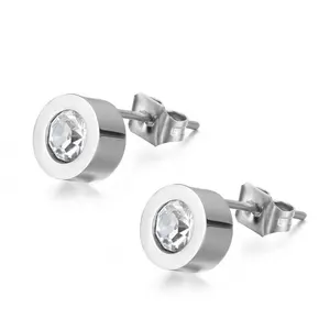 Pendientes magnéticos de acero inoxidable para mujer, joyería biomagnética con cristal blanco, 2023