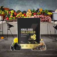 Gummies de Shilajit Pur de l'Himalaya OEM avec Ashwagandha et Acide Fulvique – Complément pour Adultes et Femmes Enceintes – 60 Pièces Sans Sucre Ajouté