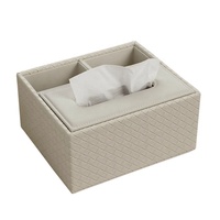 Boîte à mouchoirs multifonctionnelle en cuir PU pour bureau, organisateur de bureau, design luxueux, support de rangement pour hôtel, salle de bain, bureau