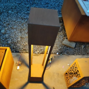 Outdoor Garden Solar <b>Light</b> <b>Post</b> Corten Steel Landscape Street <b>Lights</b> - Product Image 6