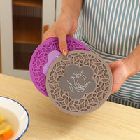 A0011 Dessous de plat en silicone au design moderne, résistant à la chaleur, simple, deux-en-un, pour la maison, épaisseur 3 mm
