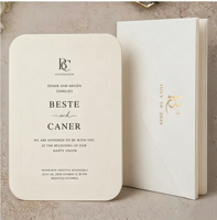Ensemble de papeterie de mariage personnalisé haut de gamme, enveloppes, papier kraft fantaisie, tampon doré, design personnalisé, expédition rapide des échantillons