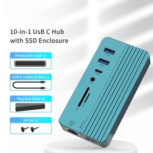 2230/2242/2260/2280 SSD แบบถอดเปลี่ยนได้10Gbps ฮับ<span class=keywords><strong>10</strong></span>-in-1สำหรับ2.1 <span class=keywords><strong>USB</strong></span> 3.1 Micro SD - Product Image 5
