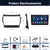 Radio de Coche Android de Doble DIN y 9 Pulgadas Podofo, Carplay Inalámbrico, Android Auto, GPS, WiFi para Hyundai Santa Fe/IX45 2013, Venta al por Mayor OEM