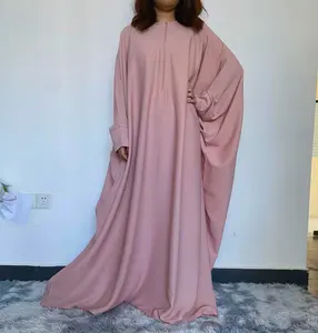 R-67 2023 pakaian wanita Muslim Timur Tengah grosir gaun wanita Muslim tradisional setengah ritsleting desain Abaya Dubai gaun Muslim wanita