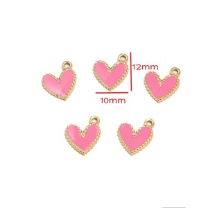 Mini Enamel Heart Charm Pendant |PVD Gold Plated Stainless Steel Love Drop Oil Pendant for DIY Bracelet Necklace Jewelry Making - Product Image 4